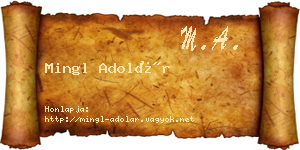 Mingl Adolár névjegykártya